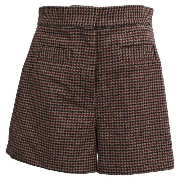 Sandro Houndstooth Shorts in Multicolor Wool